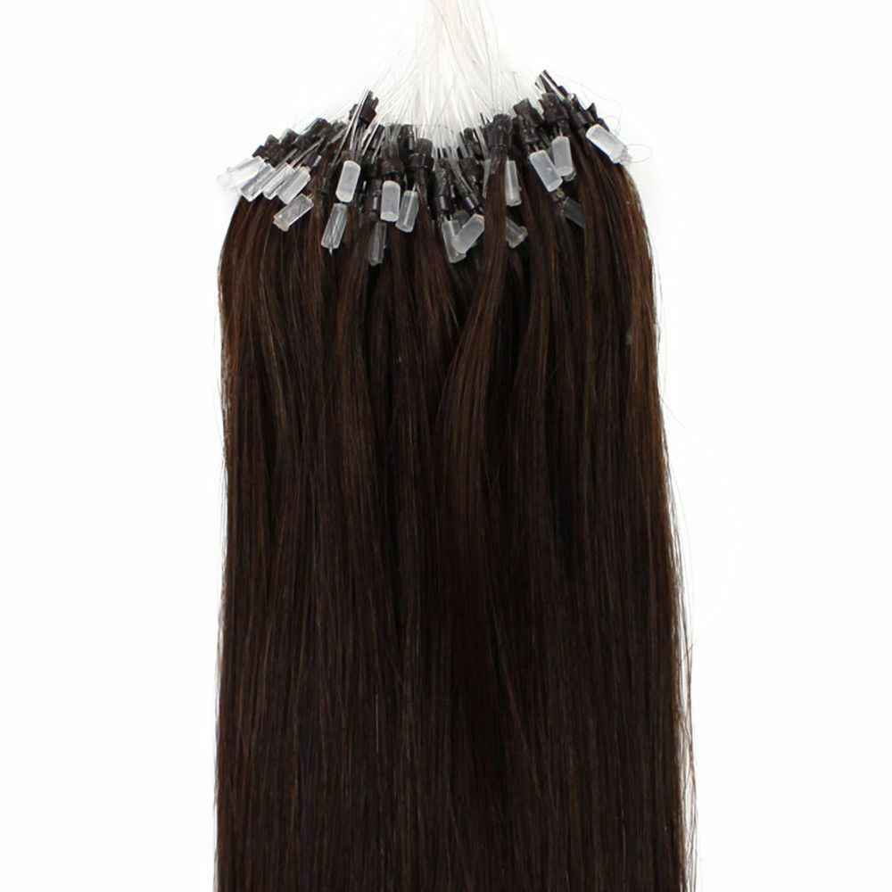 Micro Ring Loop Beads Tip Link Hair Extensions - 100% Remy Human Hair, Straight
