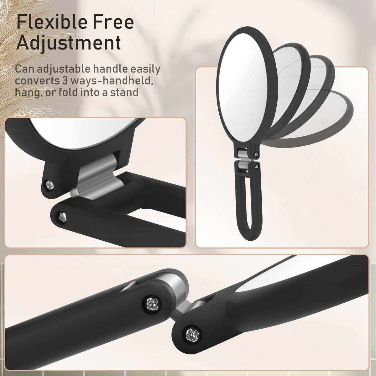 Double Sided Magnifying Handheld Mirror 1X 20X for Makeup & Travel