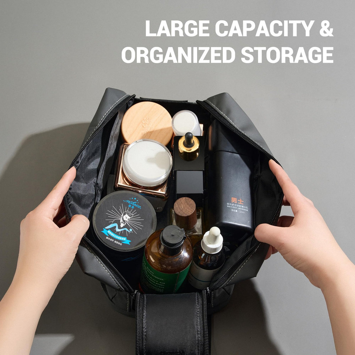 Large Waterproof Travel Toiletry Bag for Men & Women – Organizer with Wet & Dry Compartments