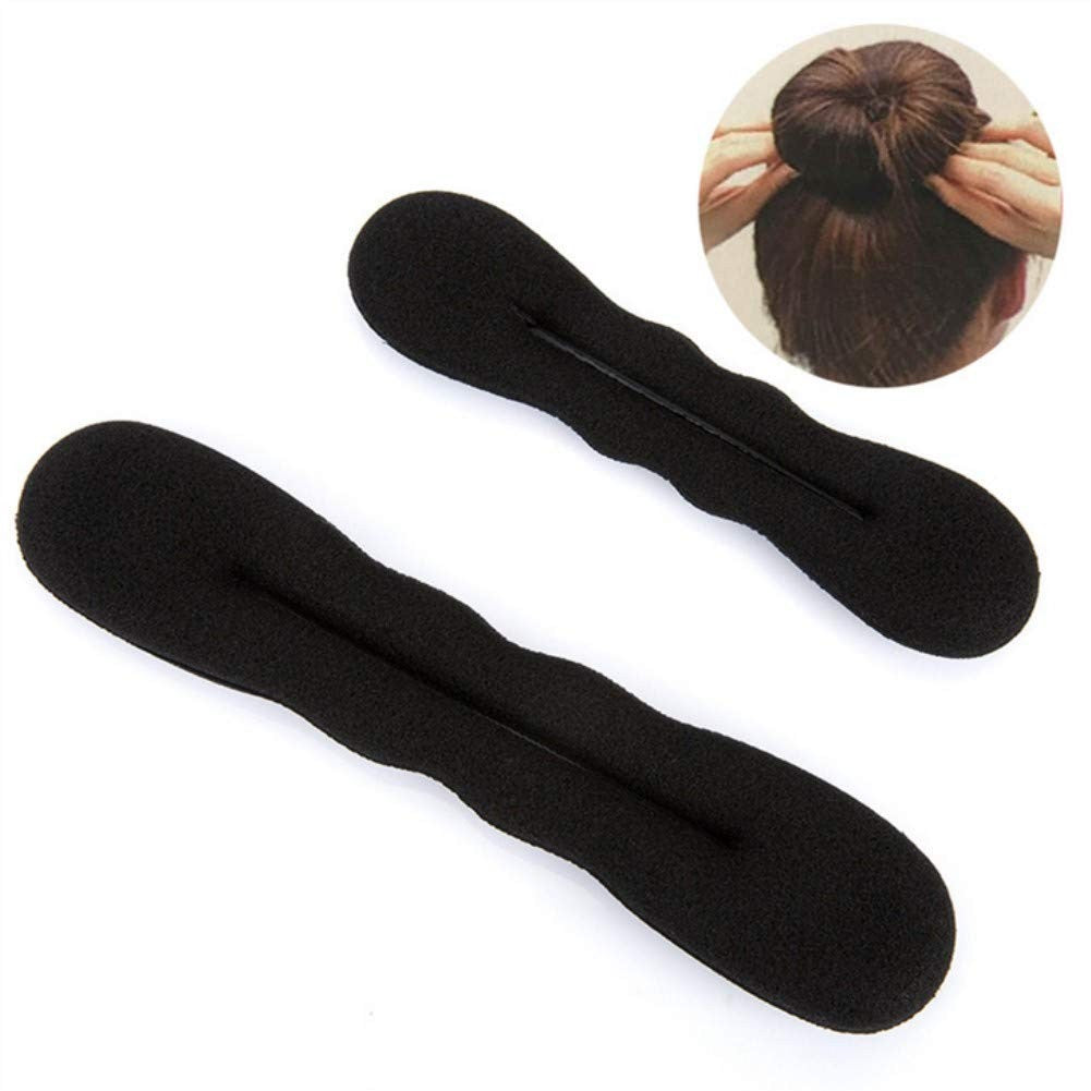 4Pcs Black Magic Foam Sponge Bun Maker Hair Donut Ponytail Clip Twist