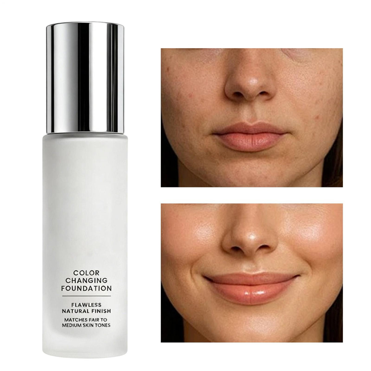 Color Changing Foundation for Mature Skin 12-Hour Waterproof Makeup