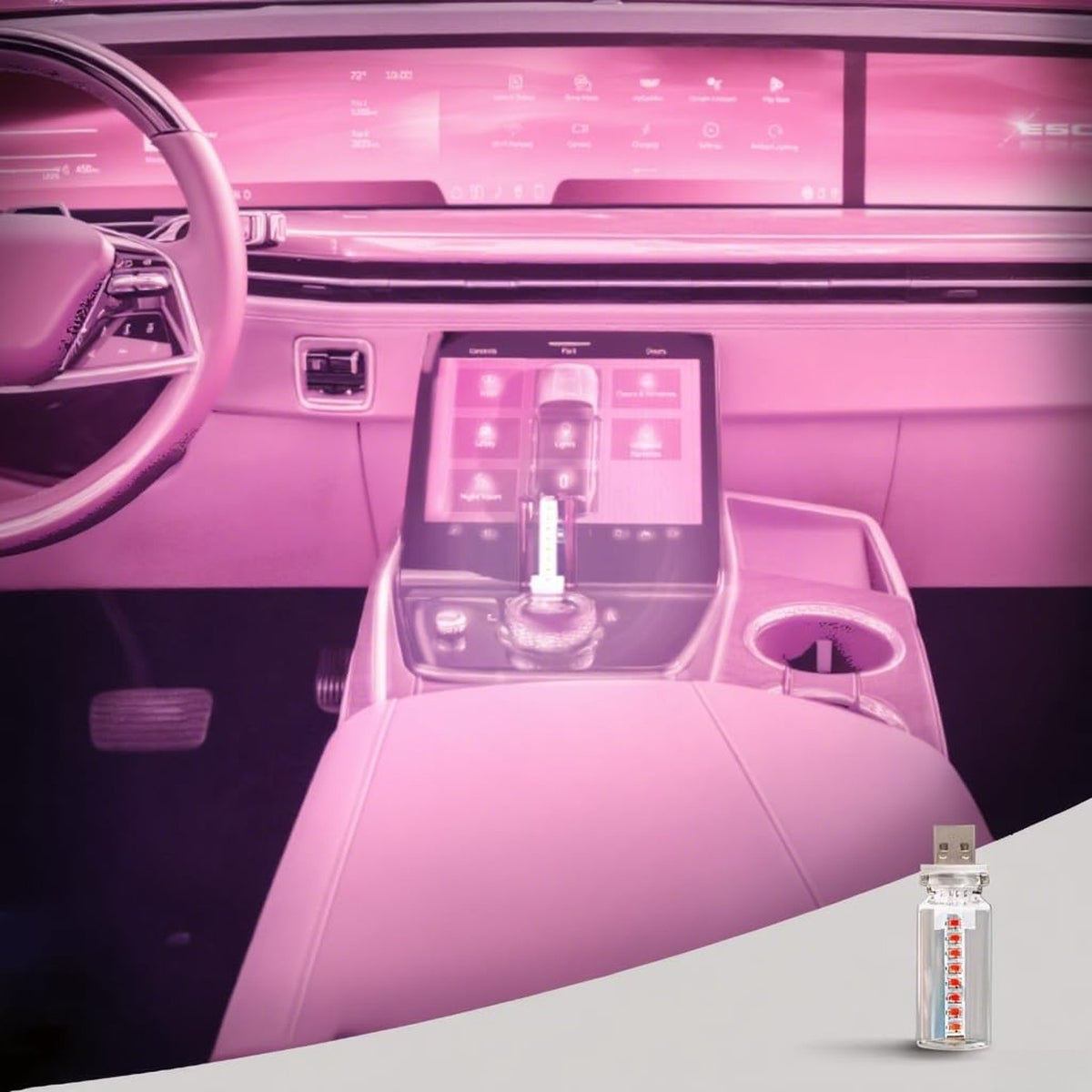USB Touch Control LED Ambient Light with 4 Modes for Home & Car Decor