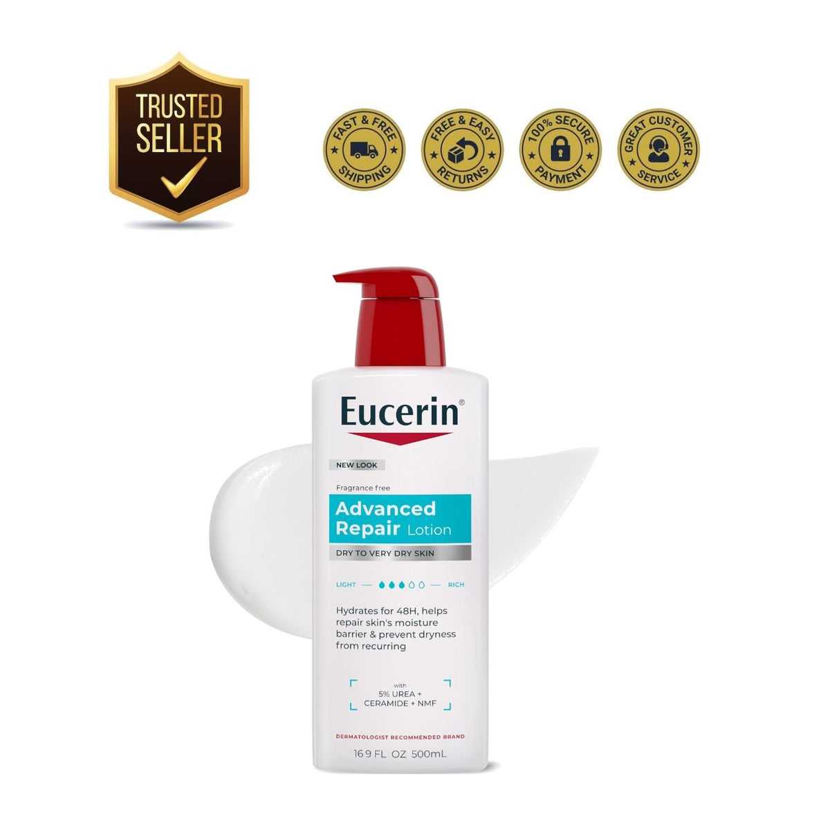 Urea Enriched Body Lotion – 16.9 oz Moisturizer for Dry Skin
