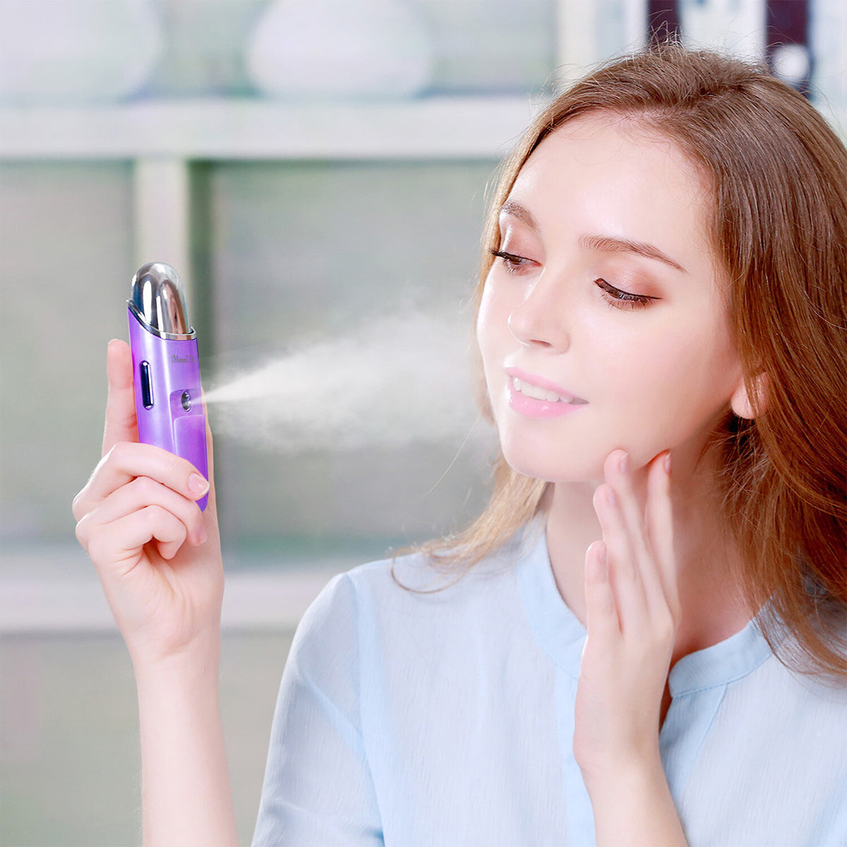 Nano Facial Mist Sprayer with Massage - Portable Hydrating Facial Mister