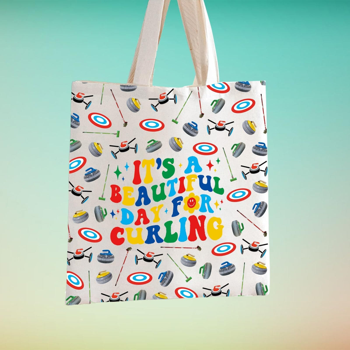 Cute Curling Tote Bag - Gift for Curling Fans and Sport Lovers
