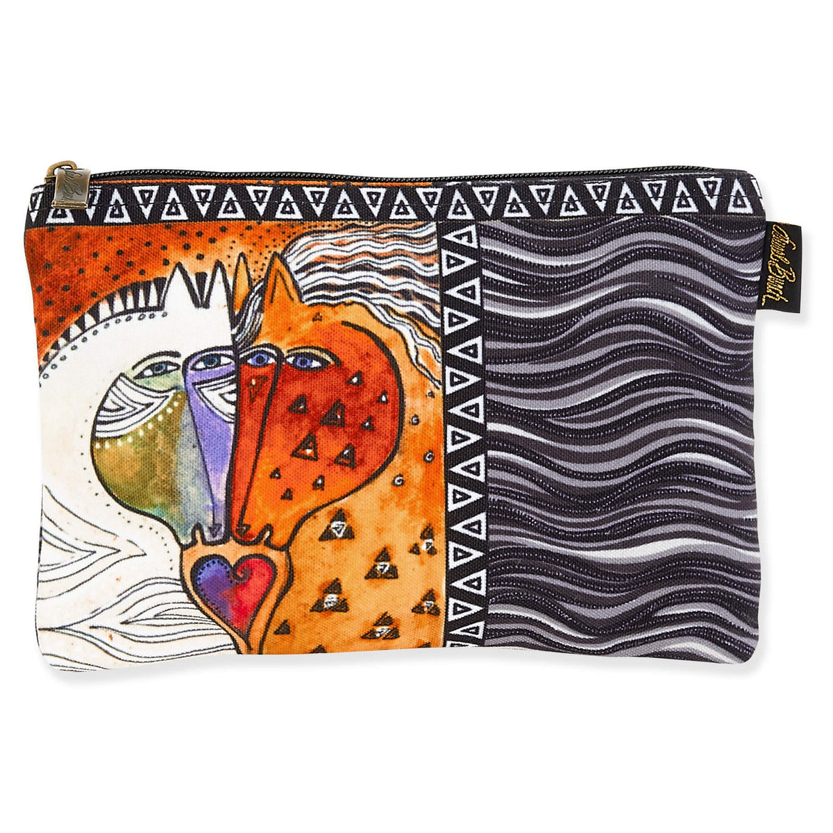 Horse Love Cosmetic Bag - Laurel Burch Classic Horses Design, Waterproof Cotton
