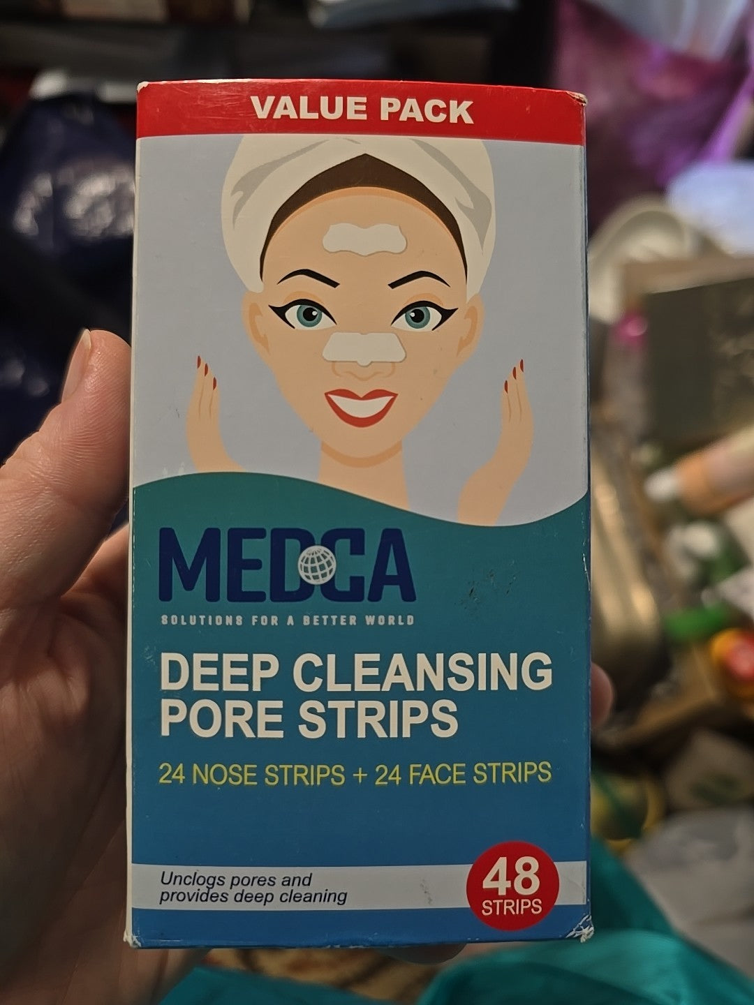 Deep Cleansing Pore Strips for Nose & Face - 24 Nose + 24 Face Strips Set