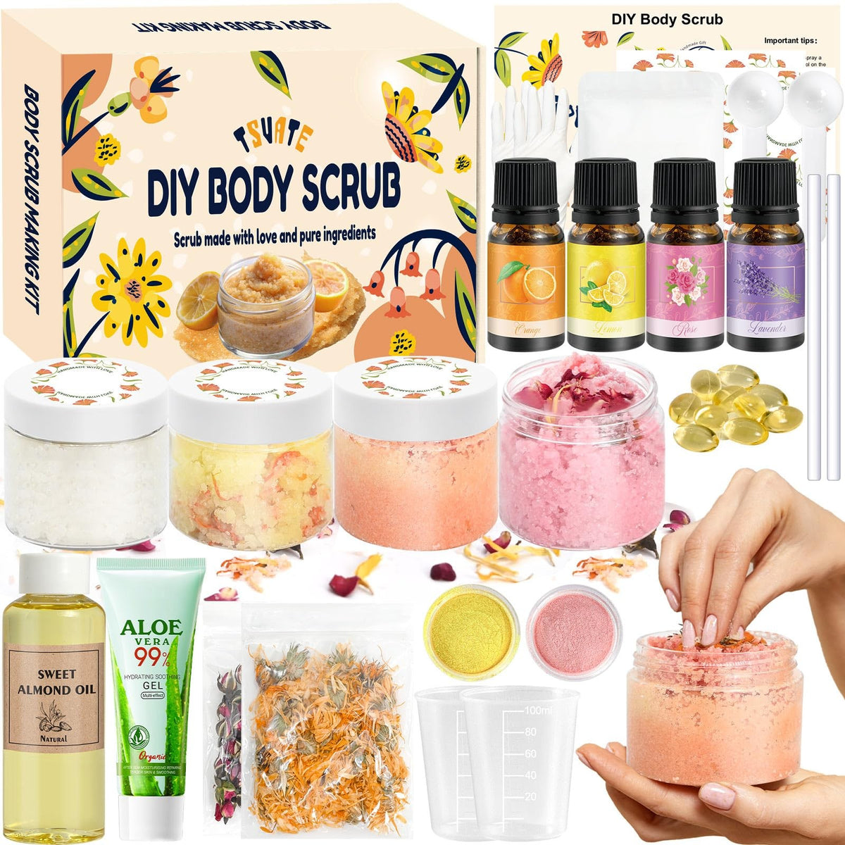 TSVATE Body Scrub Making Kit- Make Your Own Salt 1 Fl Oz (Pack of 1),