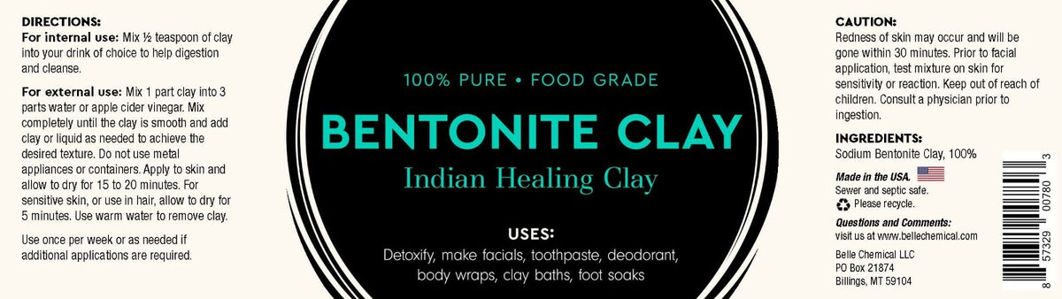 Food Grade Sodium Bentonite Clay Powder - 1 Pound