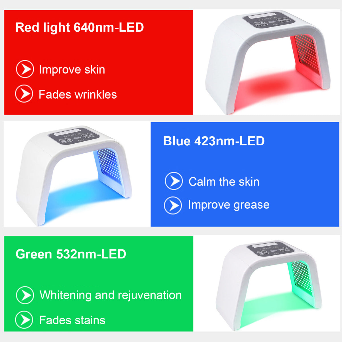 7-Color LED Face Mask Light Therapy for Skin Rejuvenation and Acne Treatment