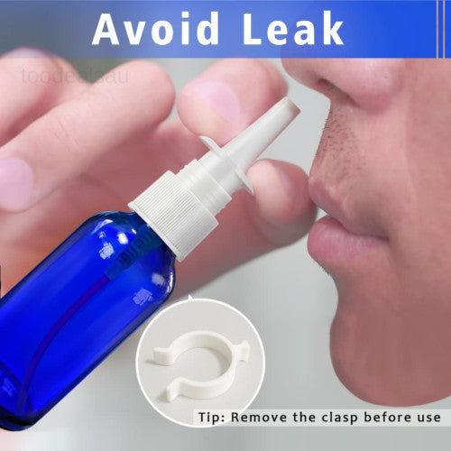 Glass Nasal Spray Bottles Set 8 x 1oz (30ml) with Dropper Funnel Labels - Refillable Portable Fine Mist