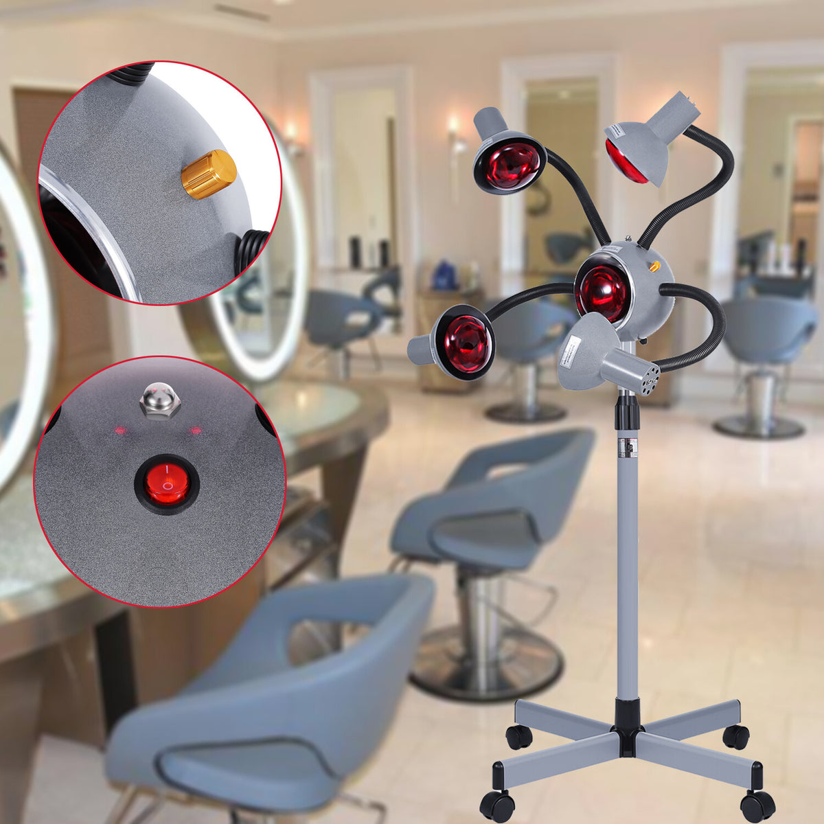 Infrared Heat Lamp 750W Salon Hair Color Processor Perming Hair Heater