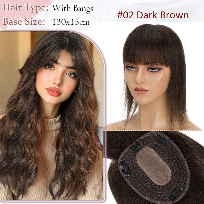 Women Clip-in Hairpiece for Hair Loss & Volume - 100% Remy Human Hair