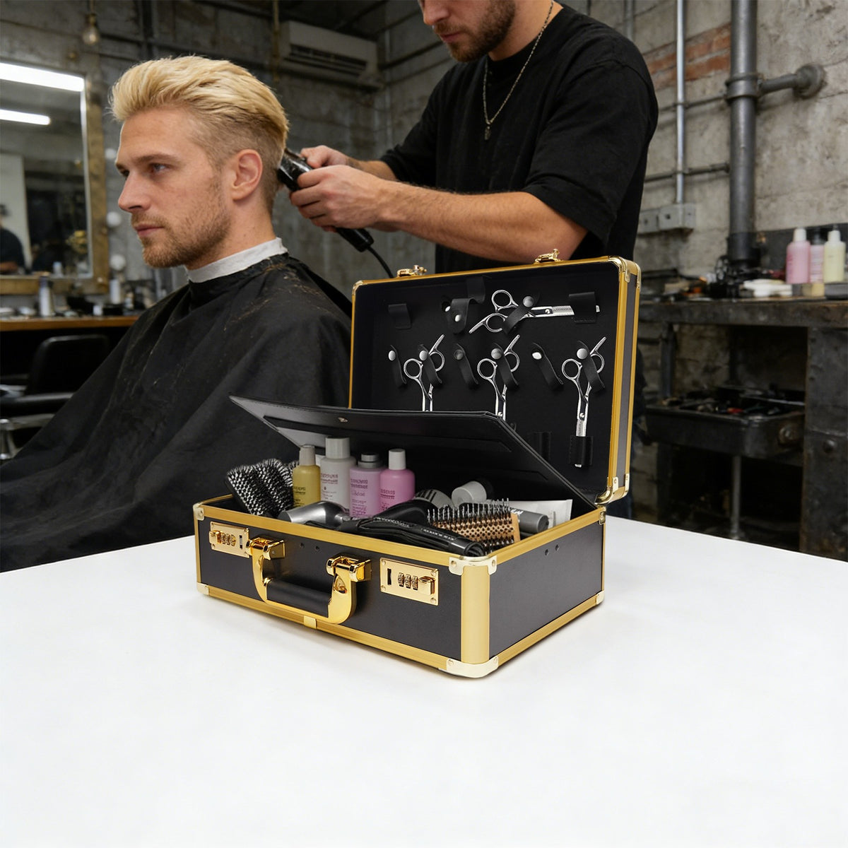 Barber Stylist Suitcase, Carrying Case For Clippers Trimmers Scissors