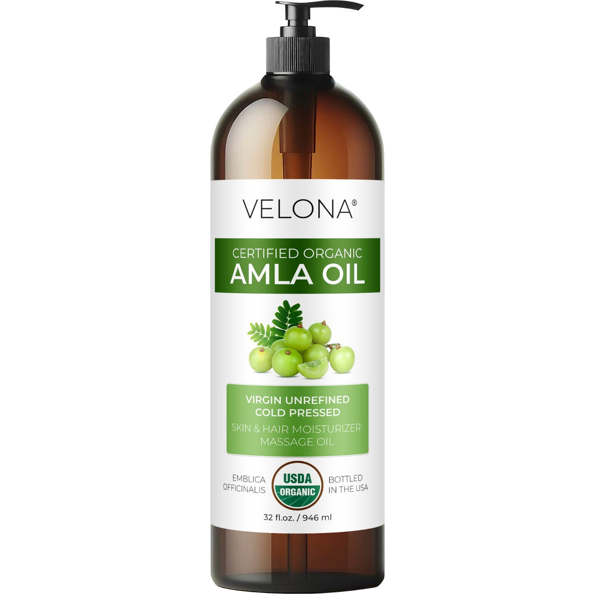 Organic Amla Oil - USDA Certified Cold Pressed Hair & Skin Oil