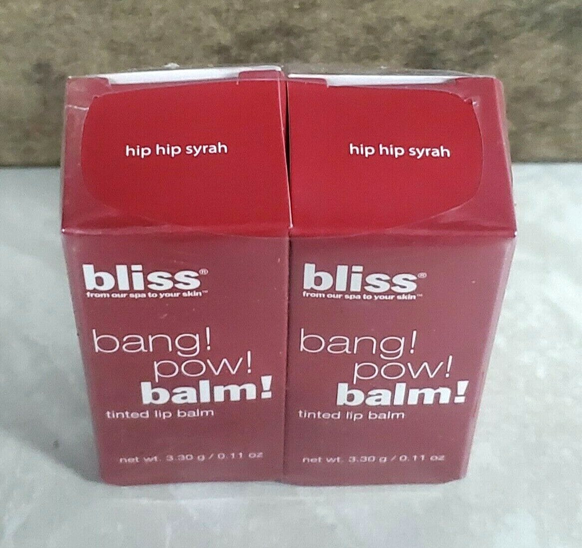 2-Pack Bliss Tinted Lip Balm - Hip Hip Syrah Full Size NIB