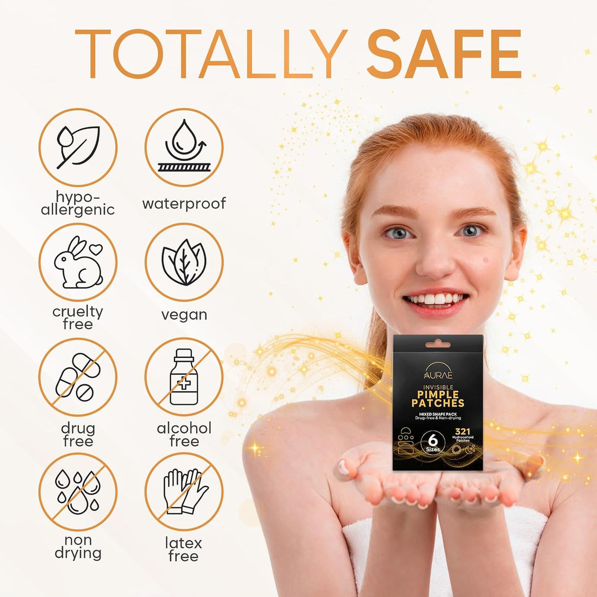 Hydrocolloid Acne Patches Variety Pack for Face - 6 Sizes, Invisible & Hypoallergenic