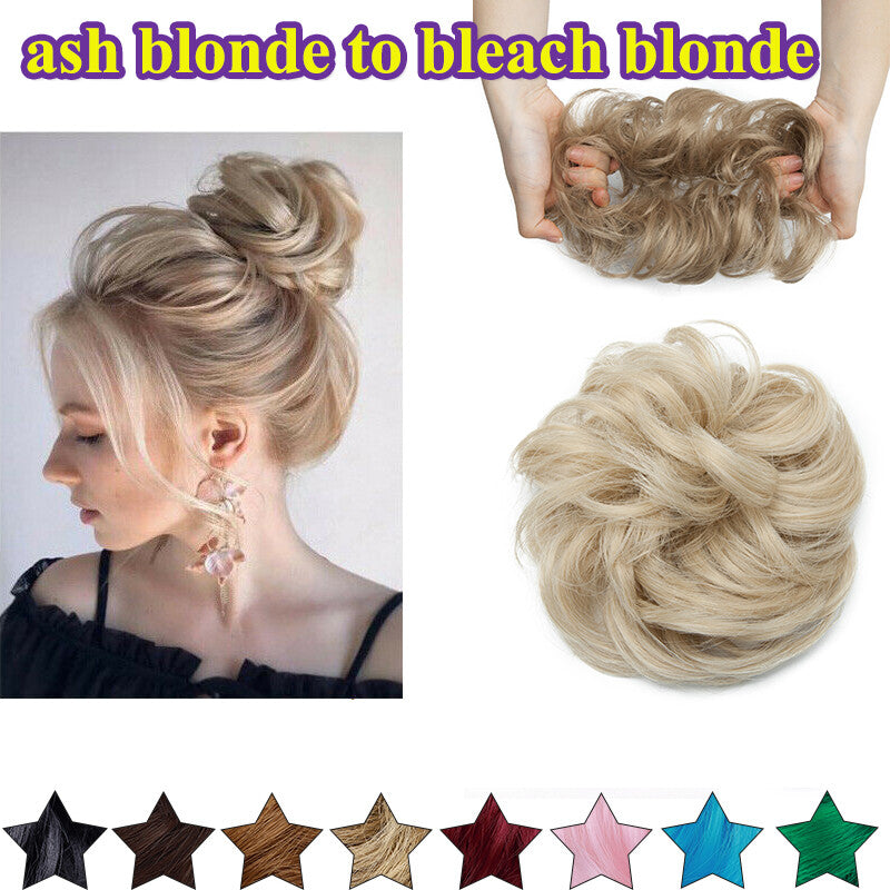 Large Curly Messy Bun Hair Piece Scrunchie for Thick Hair Updo Extensions