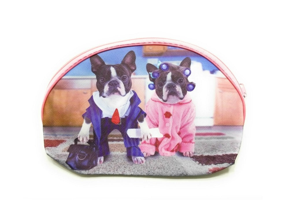 Dog Theme Large Cosmetic & Travel Bag - All Purpose Zipper Organizer