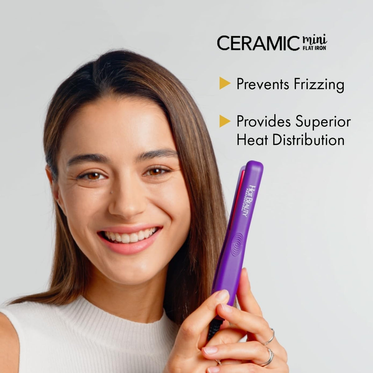 Travel-Friendly 1/2 Inch Ceramic Flat Iron for All Hair Types