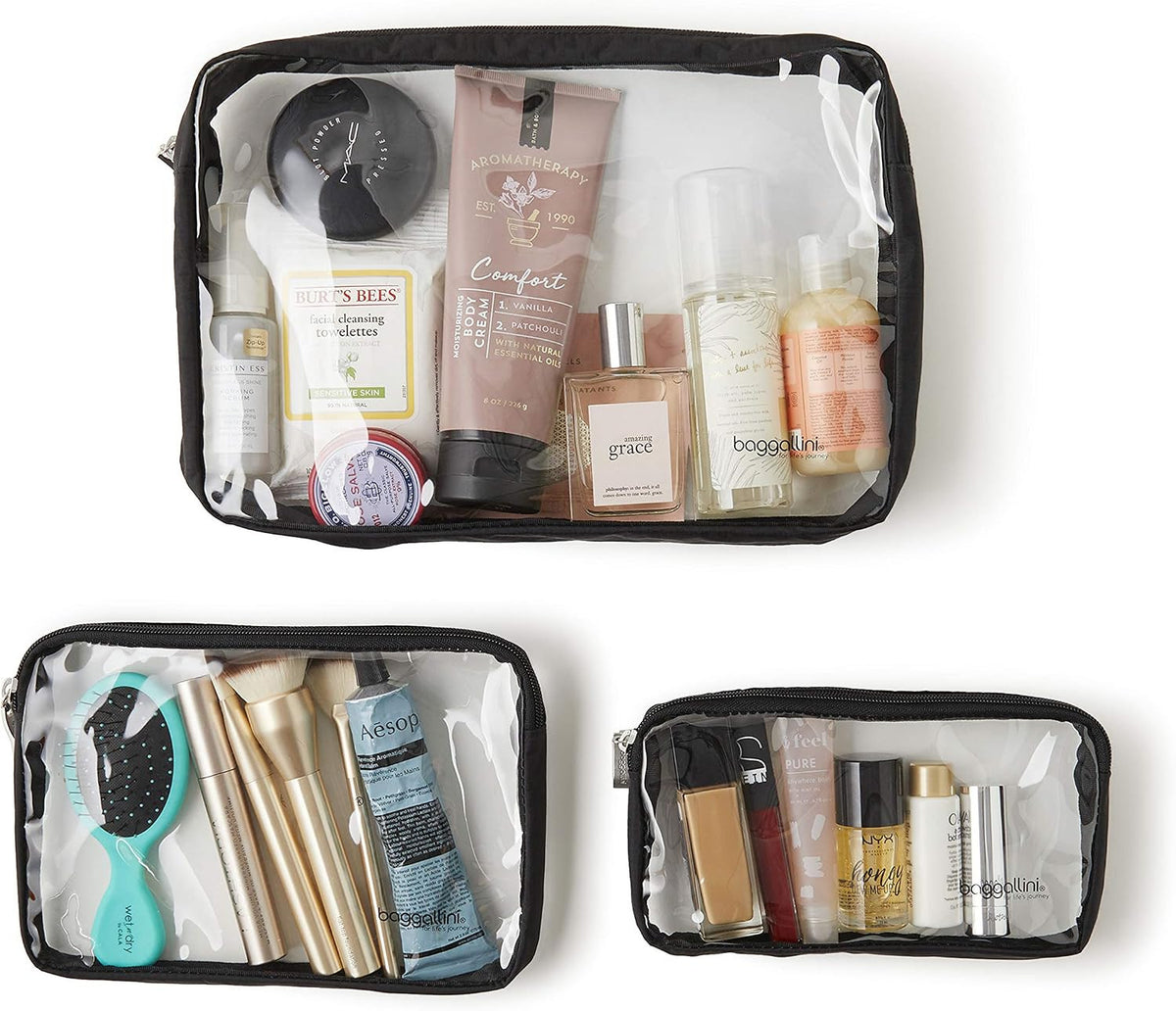 Clear Travel Pouches for Organizing luggage & Toiletries