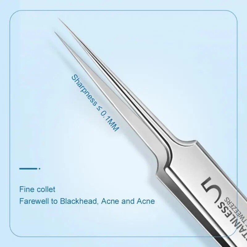 Blackhead Remover Tweezers 3-Piece Acne Pimple Blemish Extractor Set