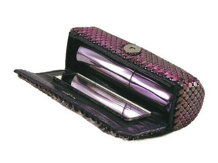 Metal Mesh Lipstick Case with Mirror - Fits 8.5cm Round Lipsticks, Unbranded