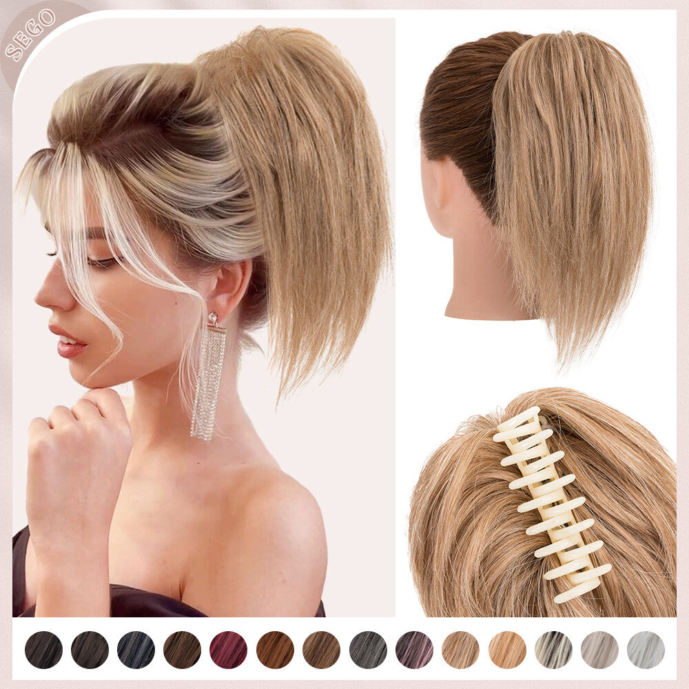 Thick Messy Bun Hair Piece with Scrunchie & Claw Clip - Hair Extensions, Updo Accessory