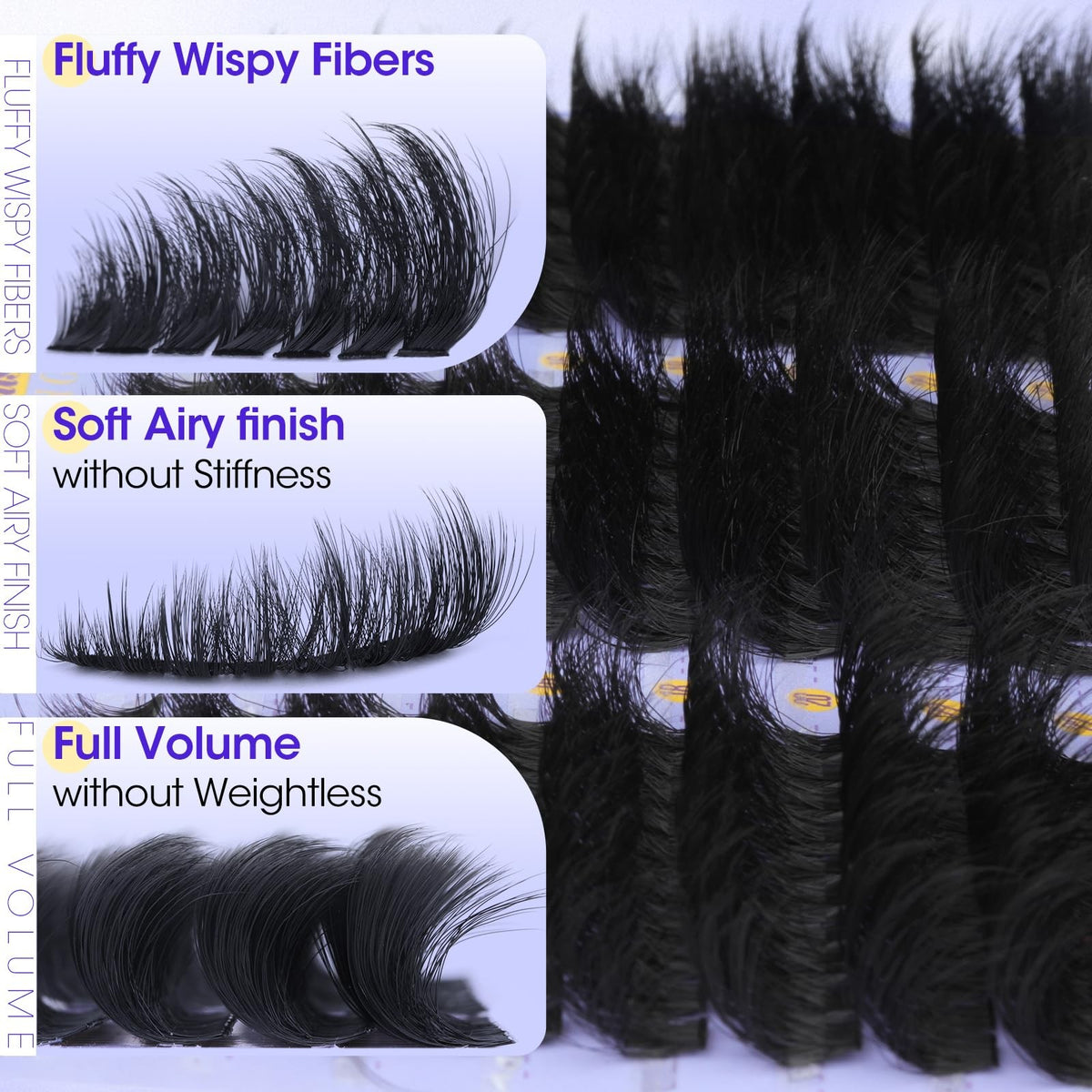 DIY Eyelash Clusters Kit 150D 200D 300D Full Volume Wispy Lash Extensions