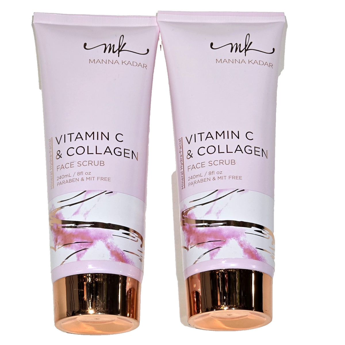 2 Pack Manna Kadar MK Vitamin C & Collagen Face Scrub 8oz