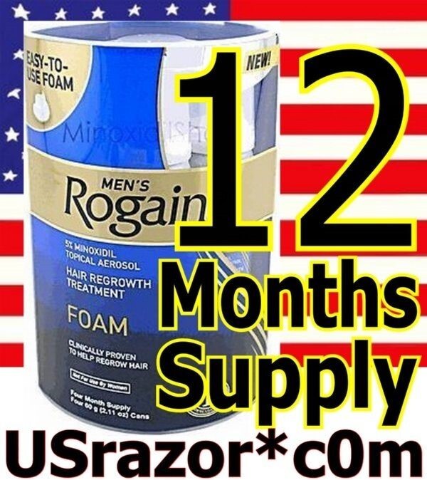 Minoxidil 5% Foam Hair Regrowth Treatment for Men - 12 Month Supply