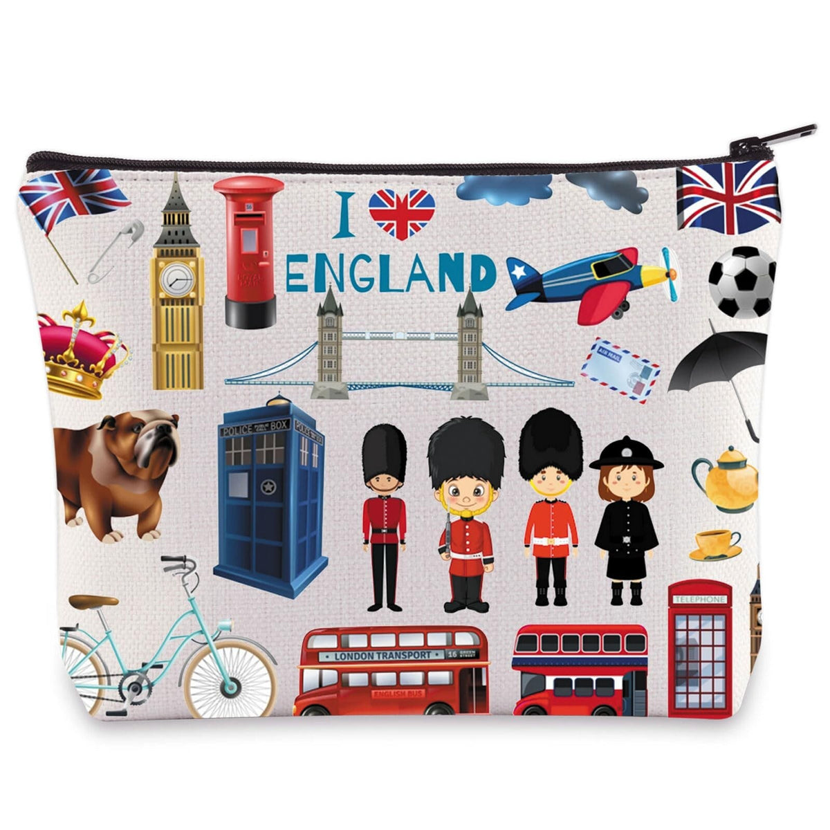 Travel Cosmetic Bag Waterproof Canvas Makeup Organizer for UK Trips