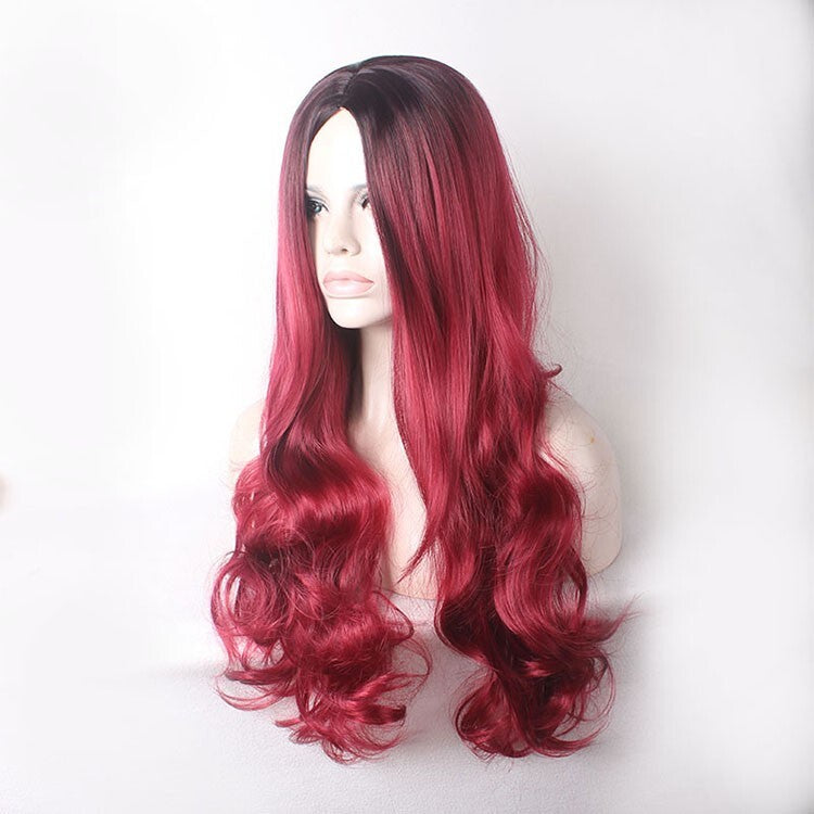Long Wavy Synthetic Wig 26 Inches Heat-Resistant Hairpiece for Women - Multi Color