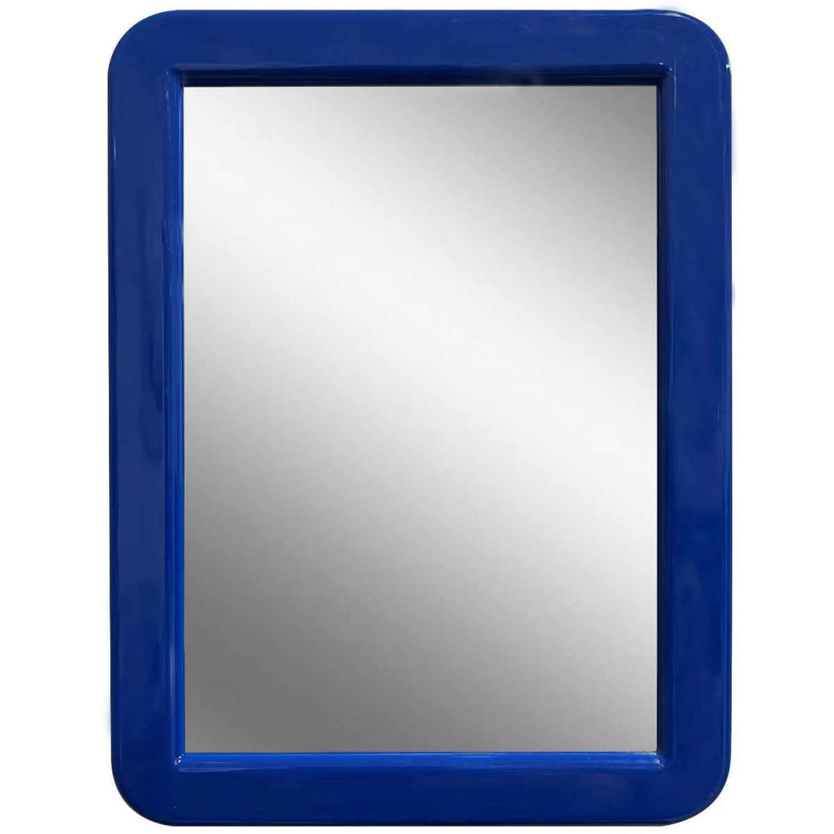 Magnetic Locker Mirror 5x7 Real Glass Navy Frame Portable Makeup & Grooming