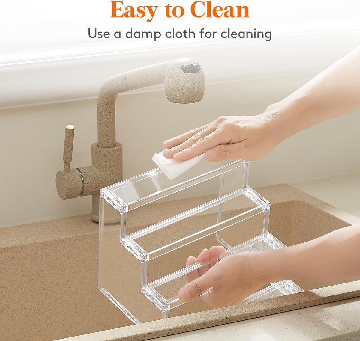 4-Tier Clear Perfume Organizer Stand Vanity Display Space Saver