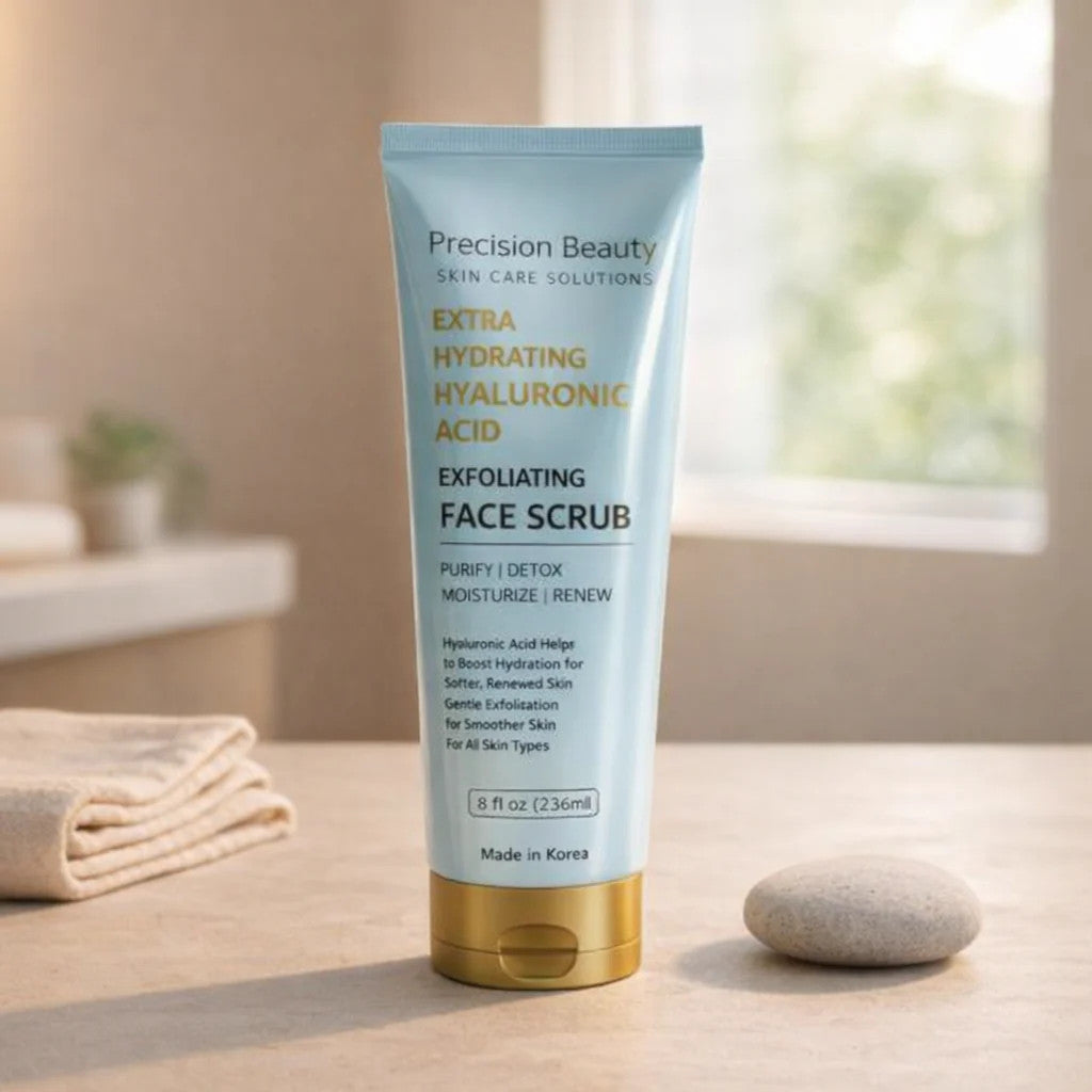 Hydrating Face Scrub with Hyaluronic Acid for Gentle Exfoliation - 8 fl oz