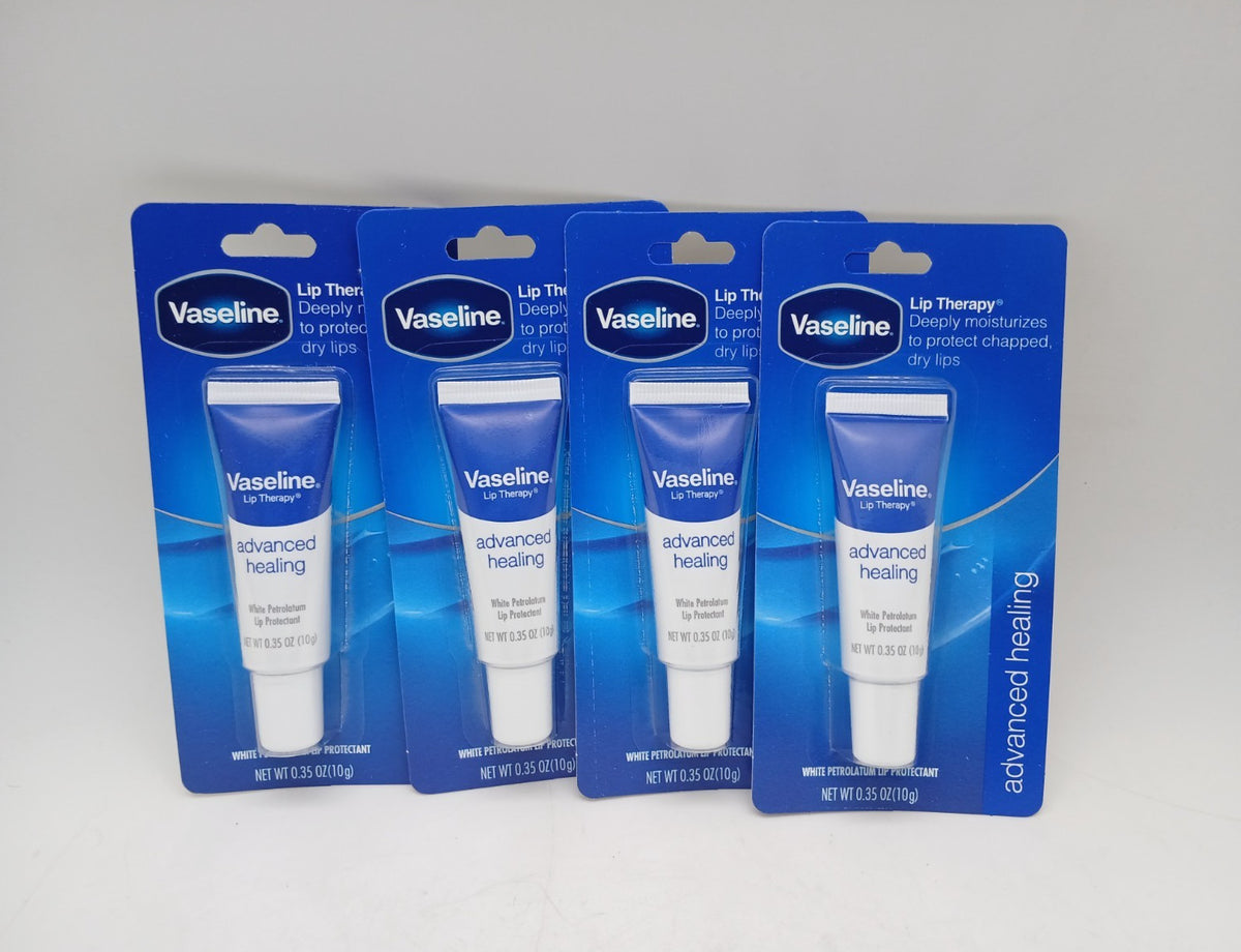 Vaseline Lip Therapy Advanced Healing Lip Balm - 4 Pack, Fragrance-Free, 0.35 oz Tubes