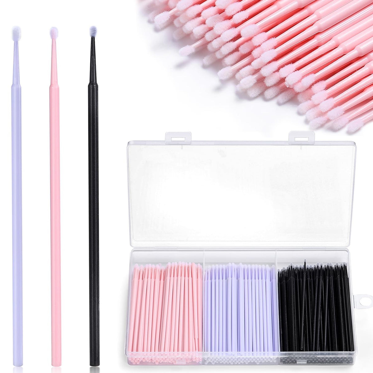 Disposable Micro Applicator Brushes for Eyelash Extensions & Makeup 300 Pack