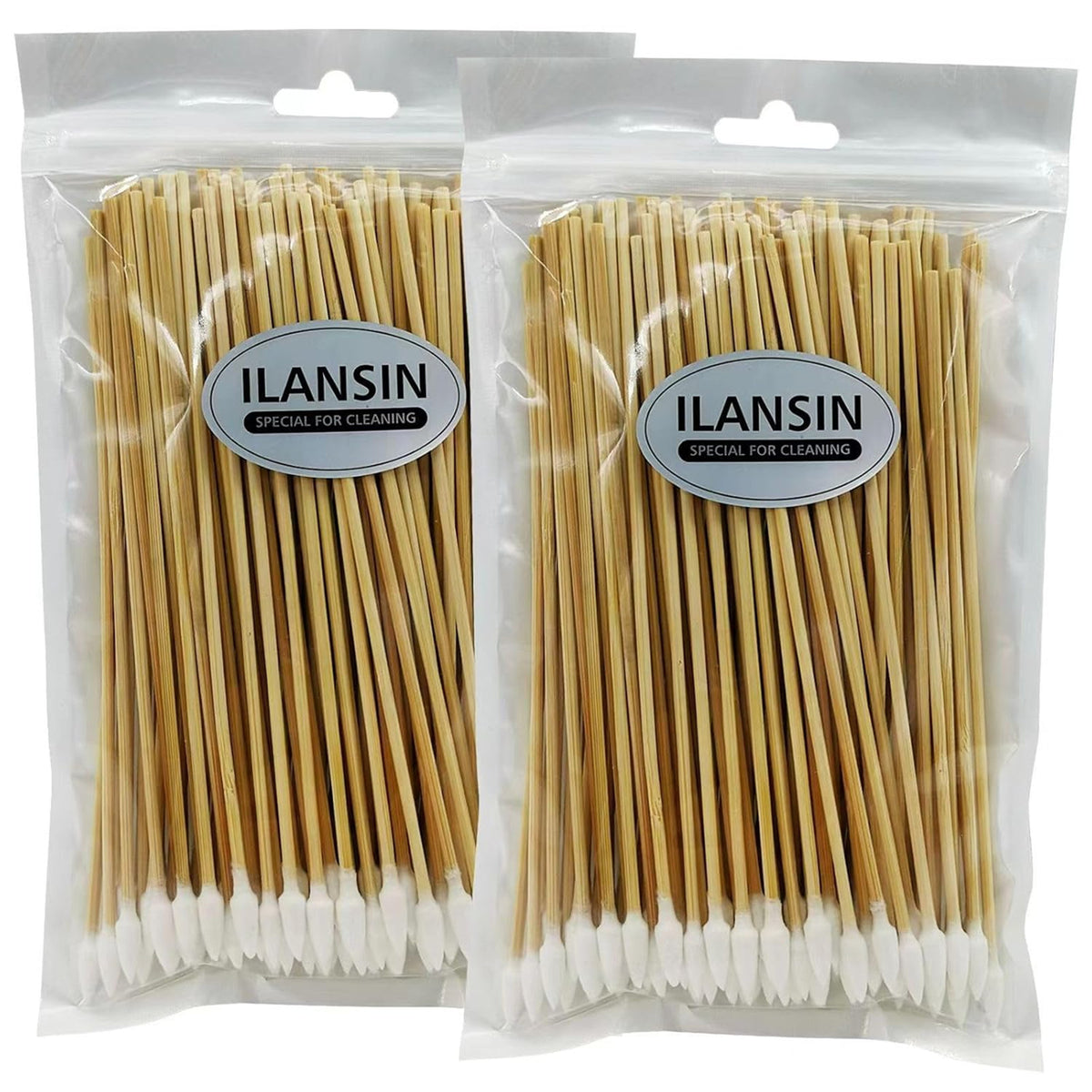 200PCS Biodegradable Cotton Swabs with Bamboo Sticks for Makeup & Cleaning