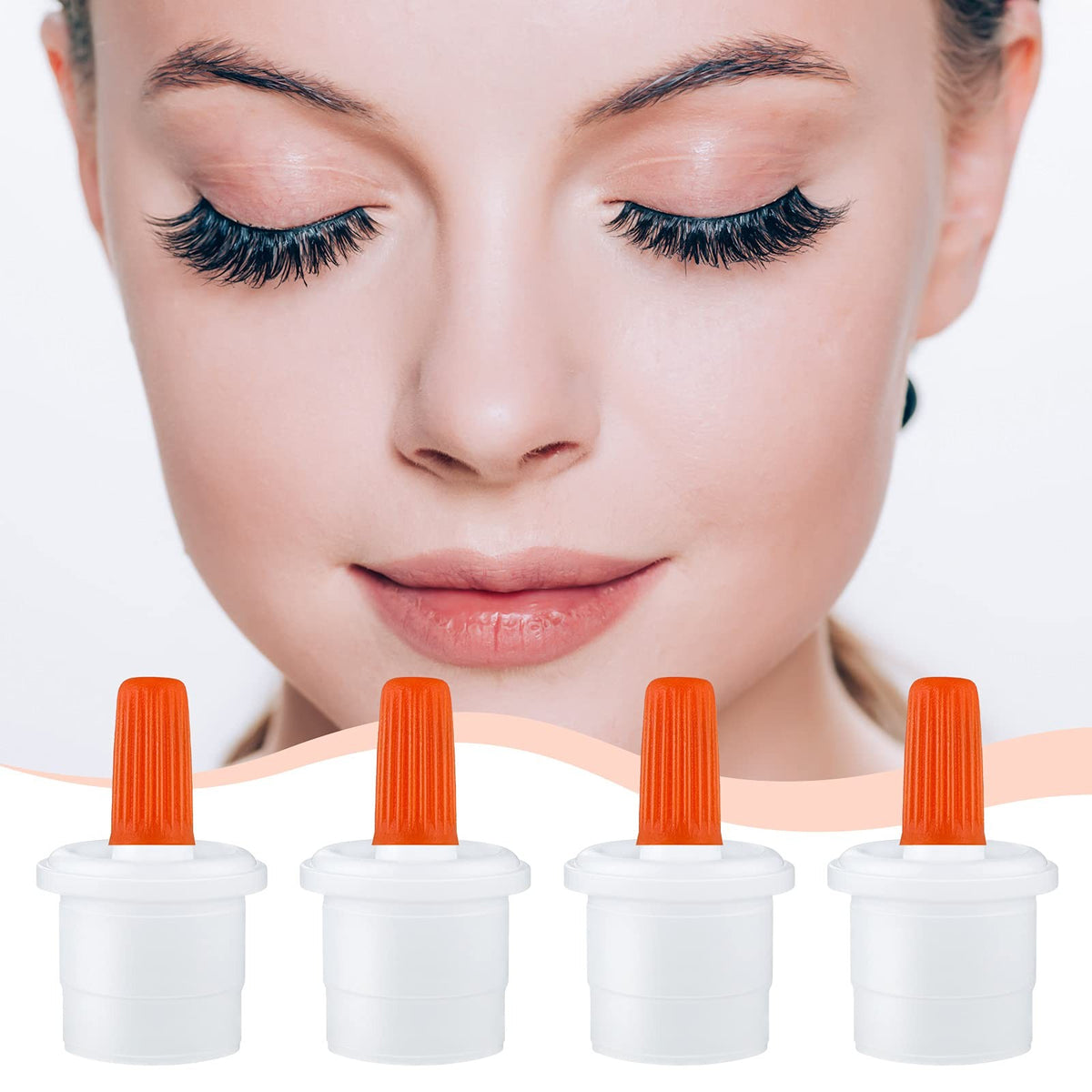 Lash Glue Replacement Tips Kit - 44 Pieces for Eyelash Extension Bottles