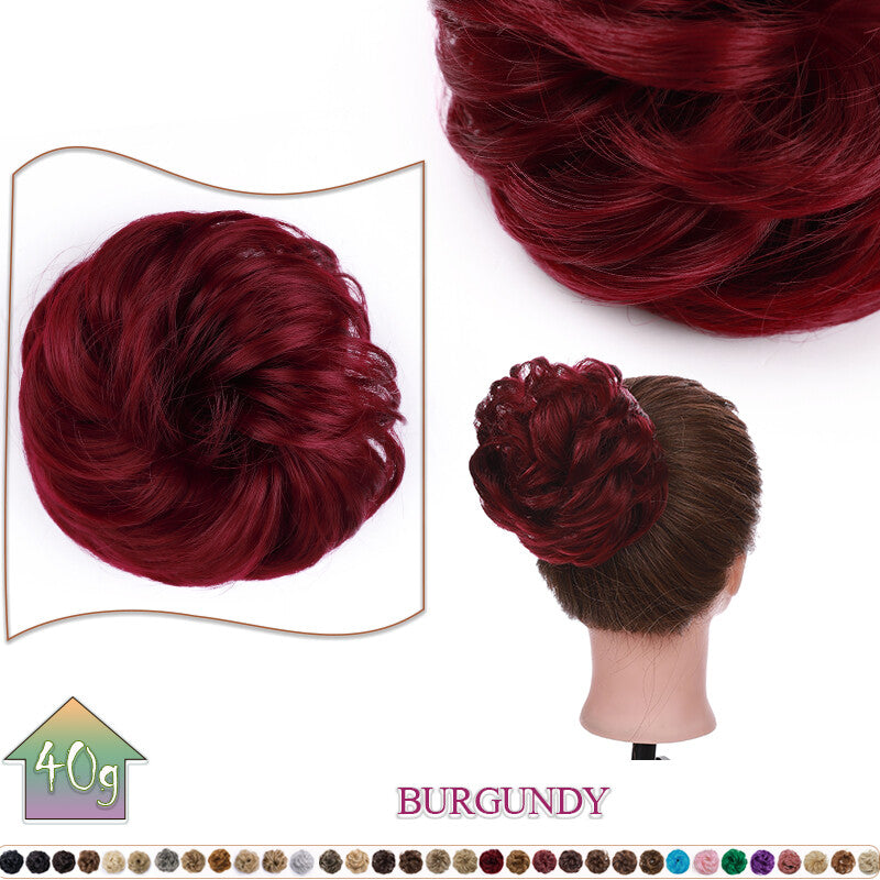 Curly Messy Bun Hair Extension Scrunchie Natural Updo Thick Human Hair