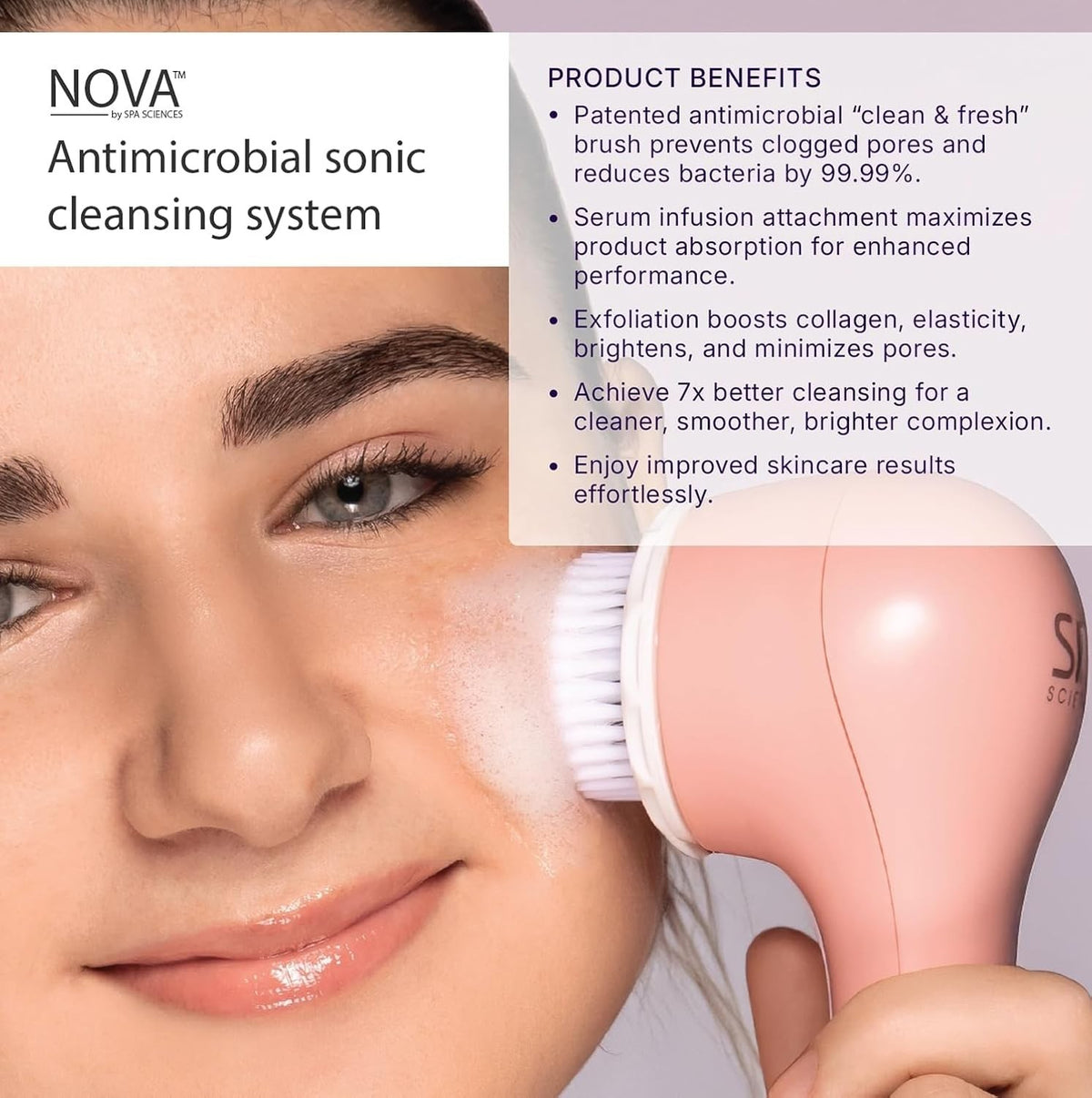 Sonic Cleansing Brush with Infusion System for Anti-Aging & Deep Facial Cleansing