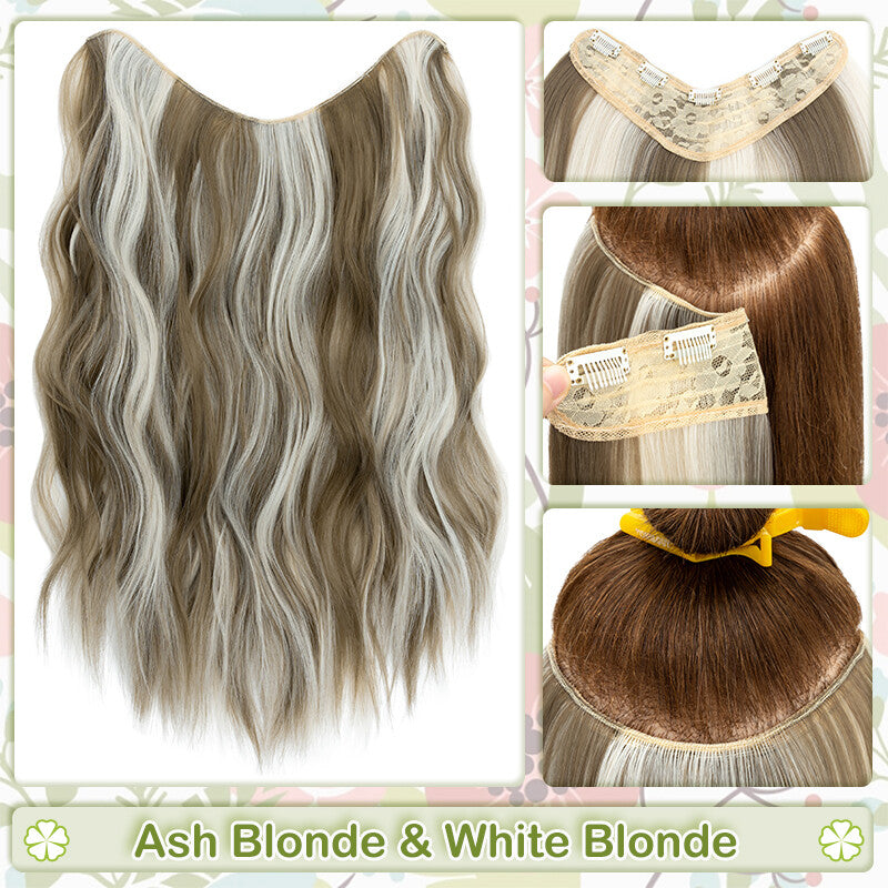 One Piece Clip-In Hair Extensions 3/4 Full Head V-Shaped Hairpiece Multiple Colors & Lengths