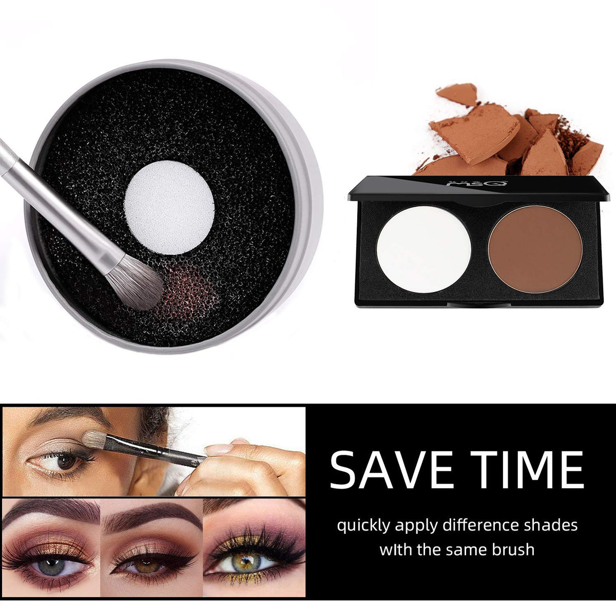 Makeup Brush Cleaner Sponge Set - Color Removal & Brush Refreshing Tool