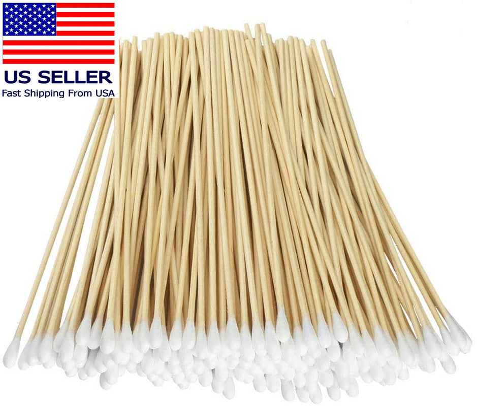 200 Pack 6-Inch Wooden Cotton Swabs for Makeup, Cleaning & Home Use