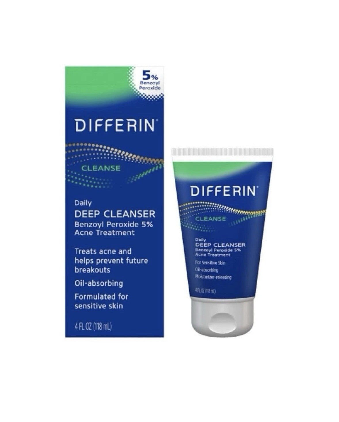 Differin Acne Face Wash with Benzoyl Peroxide - 2 Pack, 4 fl oz