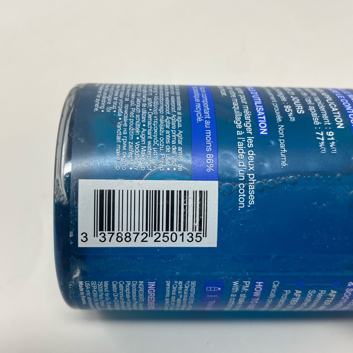 Waterproof Makeup Remover 200mL - Blue, Gentle Eye & Face Cleanser