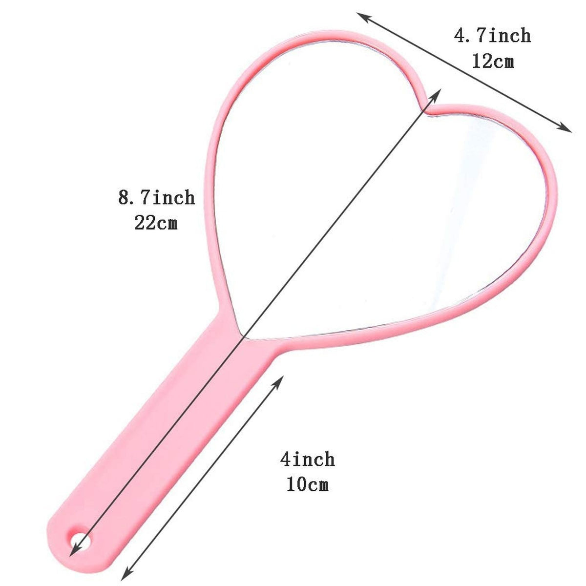 Heart-Shaped Portable Makeup Mirror with Light - Travel Vanity Compact