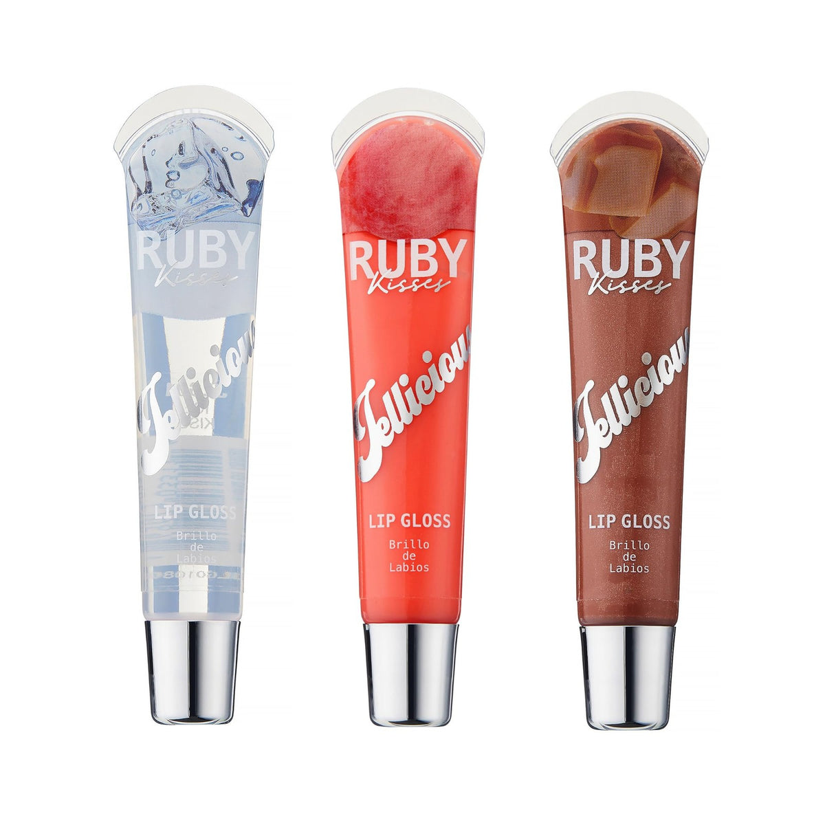 Jellicious Pink Cotton Candy Caramel Frappuccino Lip Gloss Set - Long Lasting Shine