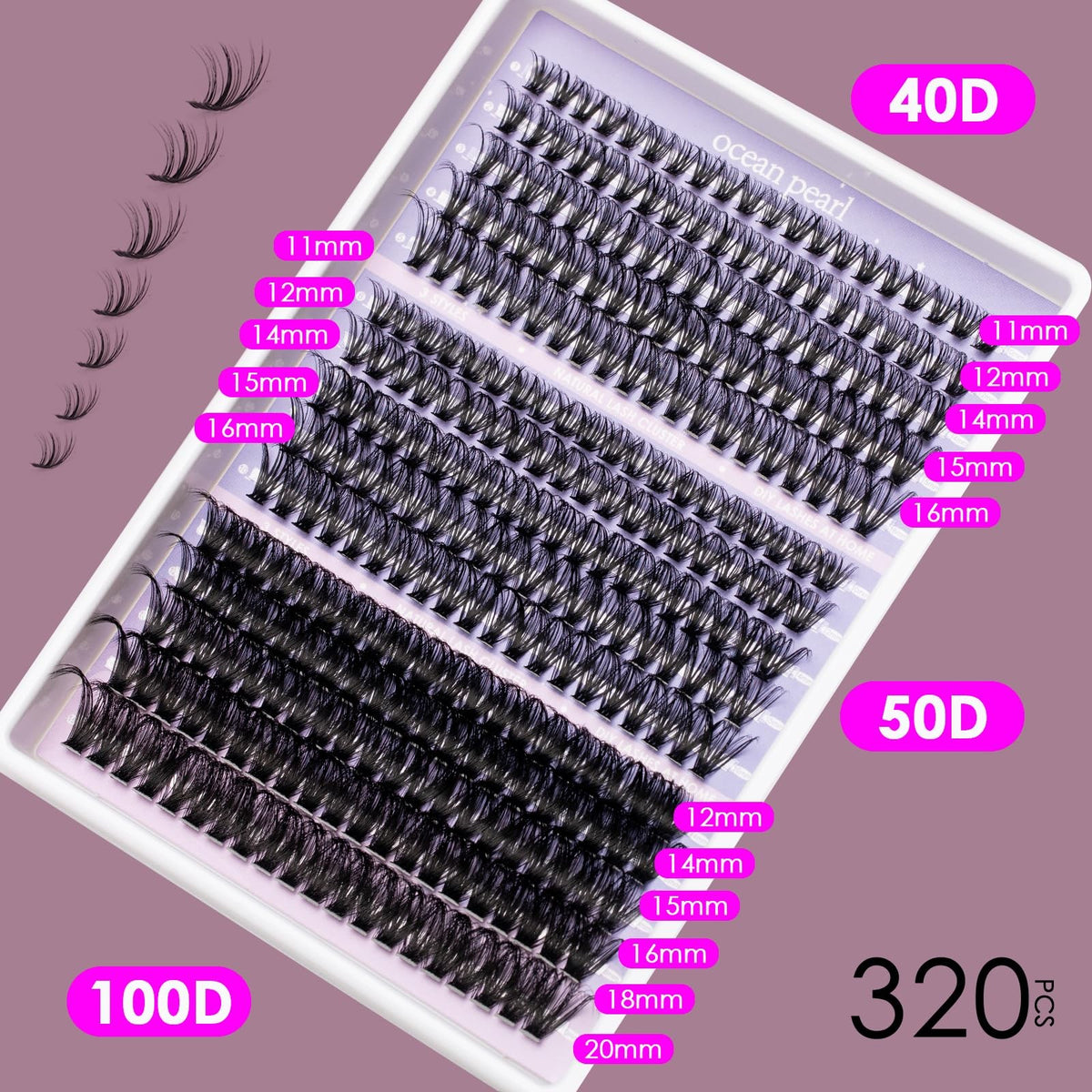 Lash Clusters Kit with 320 Pieces 11-20mm DIY Eyelash Extensions - Natural & Dramatic Looks
